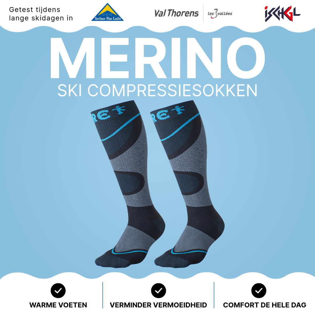 Merino Ski Compressiesokken (Unisex)