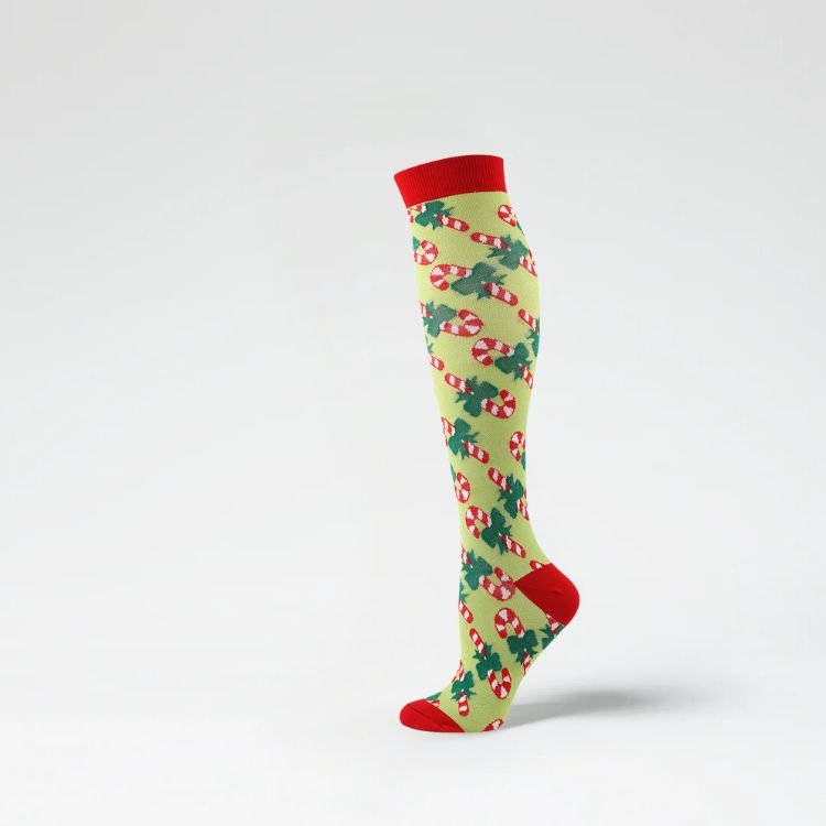 Kerst Compressiesok Candy Canes (Unisex) - Corebalance